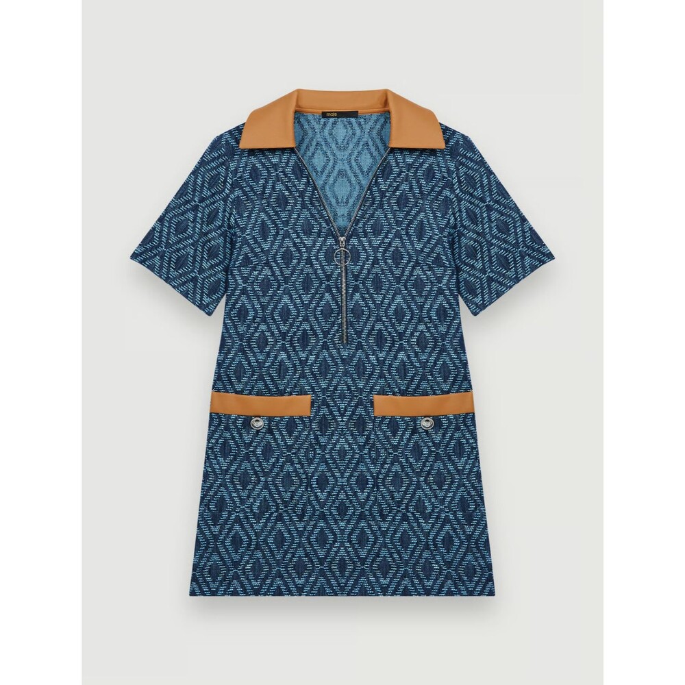 Maje Rijean Geometric Print Jacquard Mini Dress 34/XS - Mod 60s Retro Paris Chci